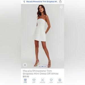 Macaila Rhinestone Trim
Strapless Mini Dress Off White